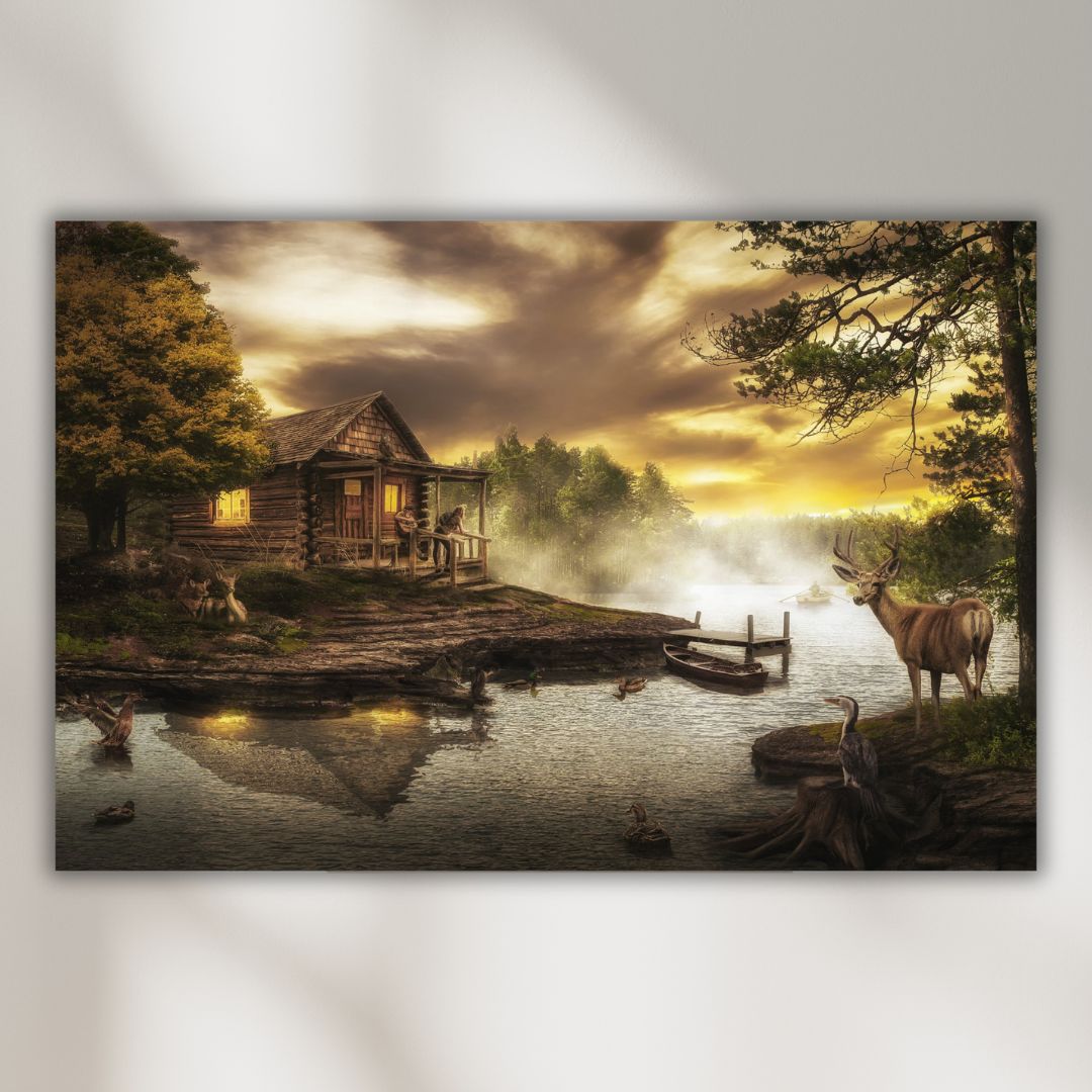Canvas slika Zalazak sunca na reci